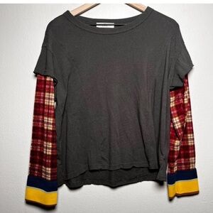 Natural Life Boho Grunge Lightweight Long Sleeve T-shirt Top NWOT